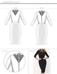 a pattern for a dress with a collar and a neckline