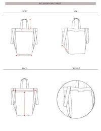 a diagram showing the measurements of a tote bag