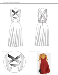 a pattern for a dress with straps and a belt