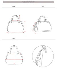 a diagram showing the measurements of a handbag