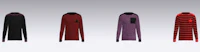 a group of striped sweaters in different colors