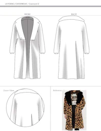 a pattern for a women's coat with a fur collar